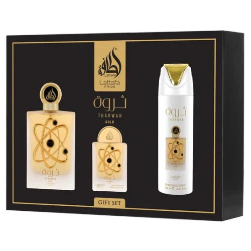 Lattafa Tharwah Gold 3 in 1 Gift Set