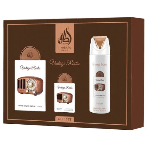 Lattafa Vintage Radio 3 in 1 Gift Set